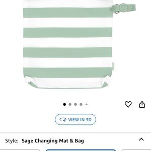Green Striped Kids Changing Mat & Bag